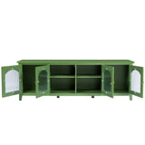 71-inch stylish TV cabinet, TV frame, TV stand，solid wood frame, Changhong glass door, antique green, can be placed in the children's room,bedroom， living room, wherever you need Home Elegance USA
