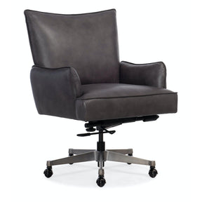 Quinn Executive Swivel Tilt Chair in Leather Denovo Thunder Gray – Hooker Furniture