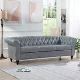 84.65" Rolled Arm Chesterfield 3 Seater Sofa. - W68061169 - image - 2