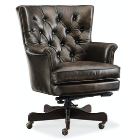 Theodore Executive Swivel Tilt Chair in Poetic License Tobacco Leather – Hooker Furniture