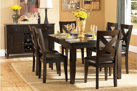 Homelegance - Crown Point 7 Piece Dining Room Set In Warm Merlot - 1372-78-7Set