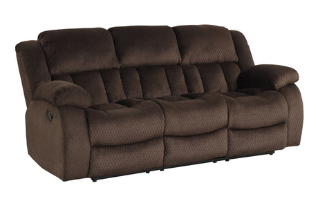 Armada Manual Recliner Sofa Made with Chenille Fabric in Brown Home Elegance USA