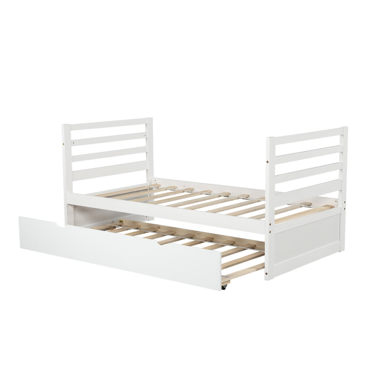 Orisfur. Twin Bunk Beds for Kids with Safety Rail and Movable Trundle bed - Home Elegance USA