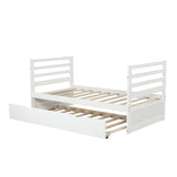 Orisfur. Twin Bunk Beds for Kids with Safety Rail and Movable Trundle bed - Home Elegance USA