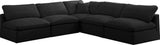 Plush - Cloud 5 Piece Modular Sectional - Black - Fabric - Home Elegance USA