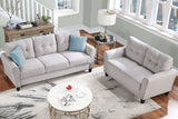 Modern Living Room Sofa Set Linen Upholstered Couch Furniture for Home or Office ,Light Grey,(2+3-Seat,Old Sku:SG000367AAA) Home Elegance USA