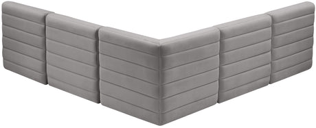 Quincy - Modular Sectional 5 Piece - Grey - Fabric - Modern & Contemporary - Home Elegance USA