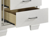 Glamorous Design Bedroom Furniture 1pc Nightstand of 2x Drawers White Finish Faux Alligator Embossed Textured Fronts - Home Elegance USA