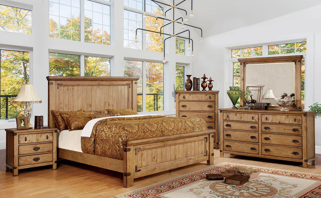 Carlsbad - 4 Piece Queen Bedroom Set - Weathered Elm - Home Elegance USA