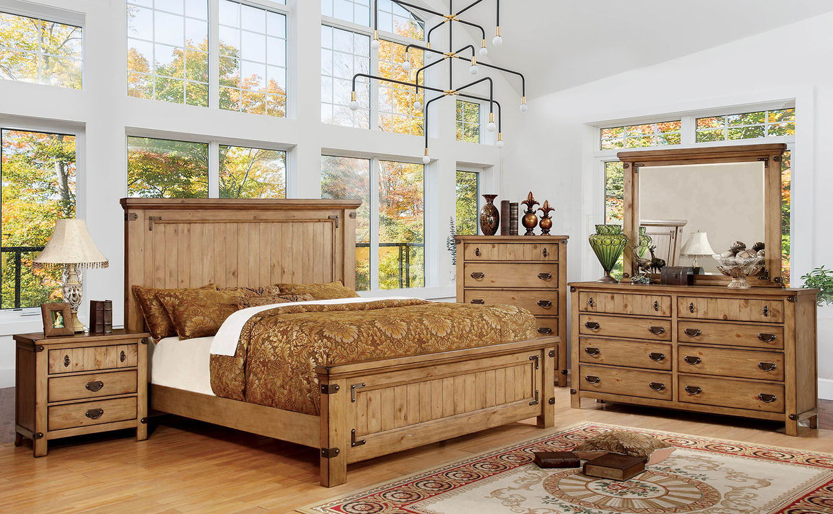 Carlsbad - 5 Piece Queen Bedroom Set With Chest - Weathered Elm - Home Elegance USA