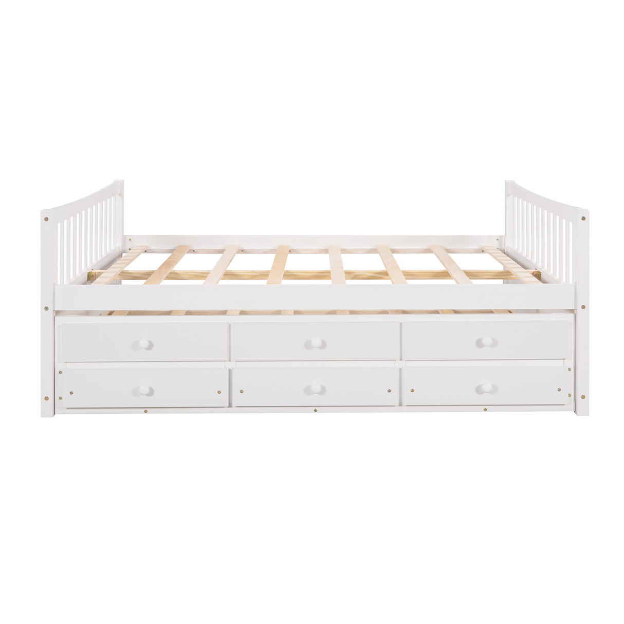 Full size Daybed with Twin size Trundle and Drawers, Full Size, White