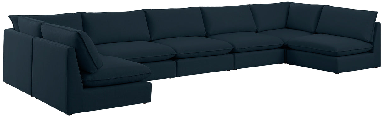 Mackenzie - Modular Sectional 7 Piece - Navy - Fabric - Home Elegance USA