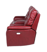 Top-Grain Leather Motion Set: Decadent Comfort, Contemporary Style, Wine or Coffee Color, Reclining with USB Control Panel - Home Elegance USA