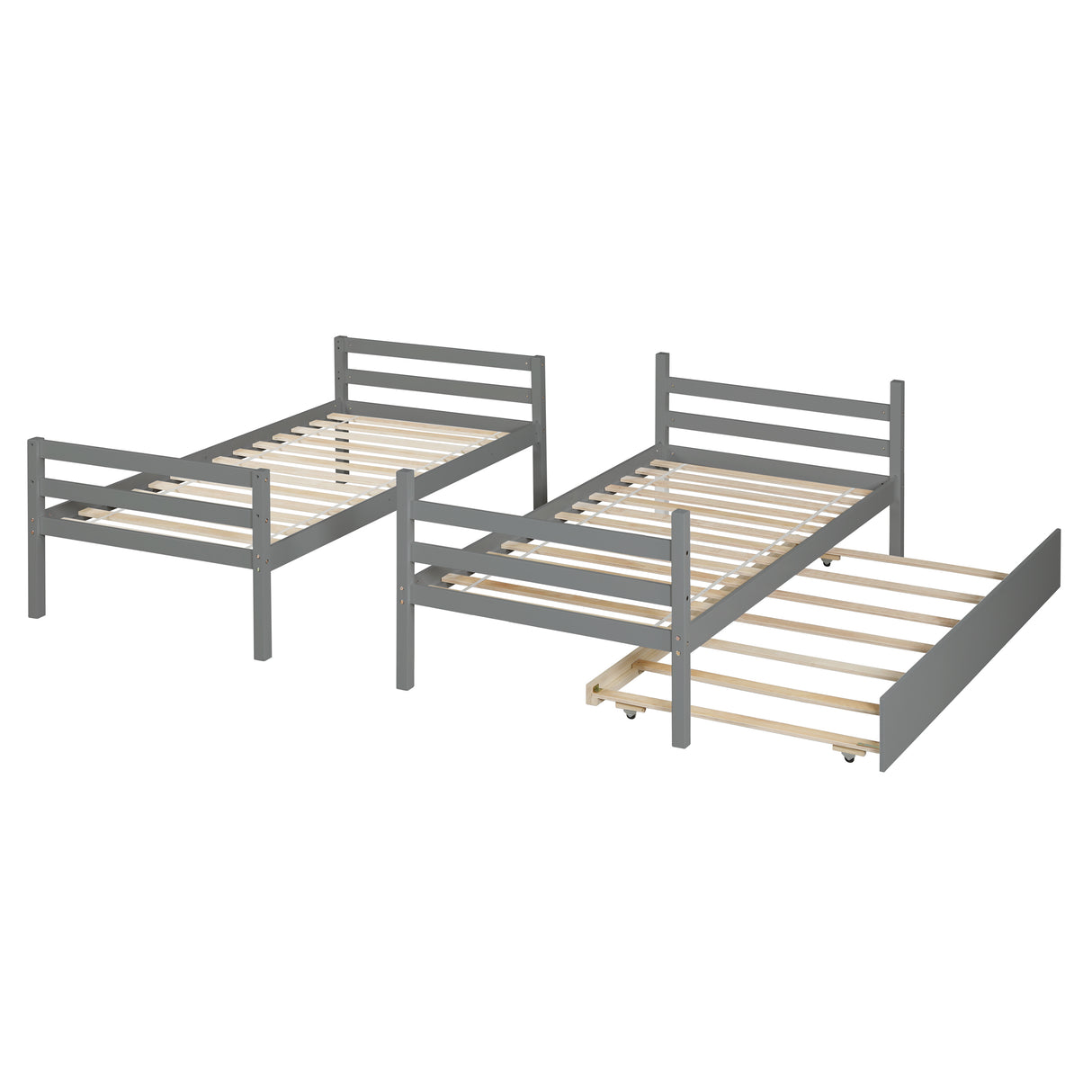 TWIN BUNKBED WITH TRUNDLE - Home Elegance USA