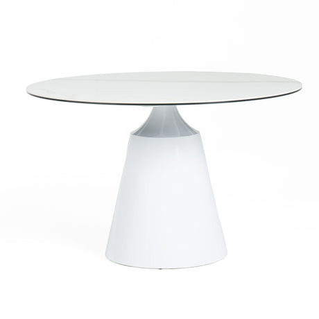 Vig Furniture Modrest Edith - Modern Round White Ceramic Dining Table