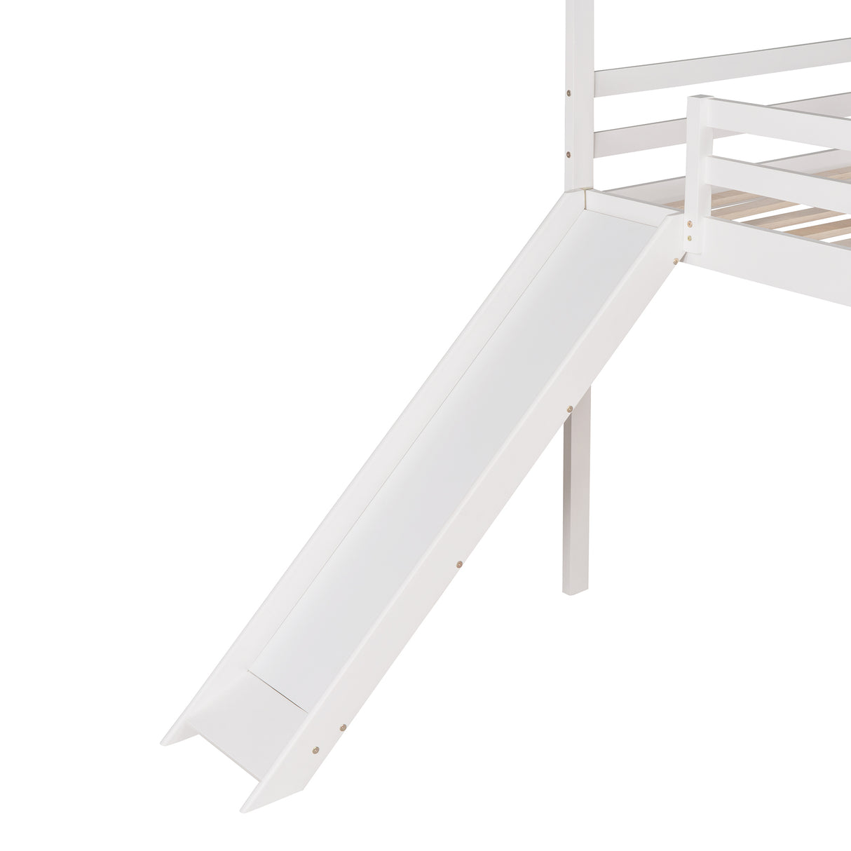 Twin Loft Bed with Slide, House Bed with Slide,White(OLD SKU :WF286245AAK) - Home Elegance USA