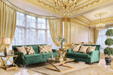 Verdante - Sofa & Loveseat - Emerald Green / Gold - Home Elegance USA