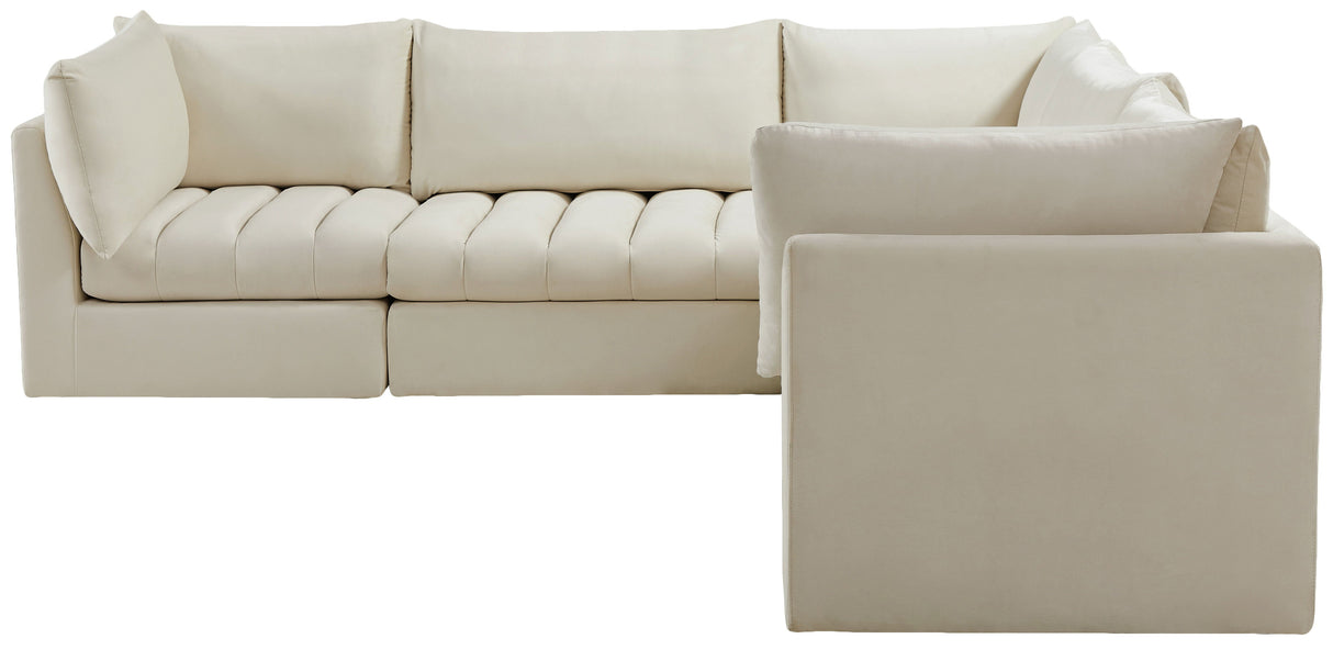 Jacob - Modular Sectional 5 Piece - Cream - Fabric - Home Elegance USA