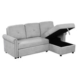 83" Modern Convertible Sleeper Sofa Bed with Storage Chaise,Gray(Old Sku:SG000346AAA) - SG000700AAE - image - 10