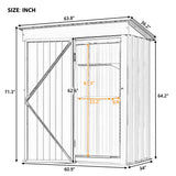 TOPMAX Patio 5ft Wx3ft. L Garden Shed, Metal Lean-to Storage Shed with Adjustable Shelf and Lockable Door, Tool Cabinet for Backyard, Lawn, Garden, Gray