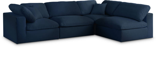 Serene - Cloud Modular Sectional 4 Piece - Navy - Home Elegance USA