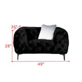 Black Elegant Velvet Living Room Armchair - Home Elegance USA