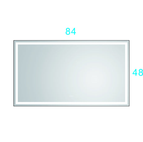 LTL needs to consult the warehouse address84*48 LED Lighted Bathroom Wall Mounted Mirror with High Lumen+Anti-Fog Separately Control