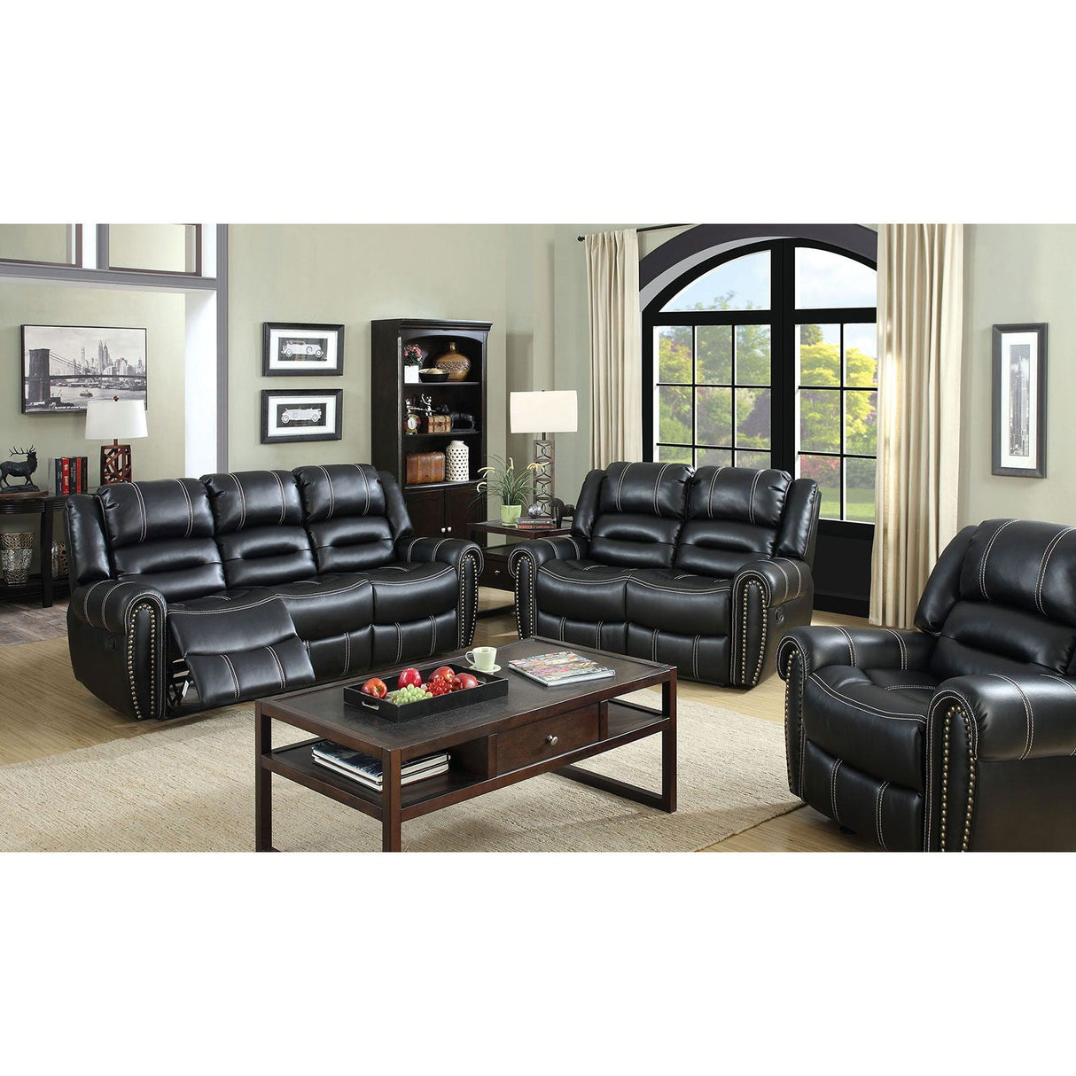 Frederick - Sofa & Loveseat - Black - Home Elegance USA