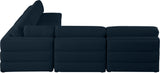 Beckham - Modular Sectional 5 Piece - Navy - Fabric - Modern & Contemporary - Home Elegance USA