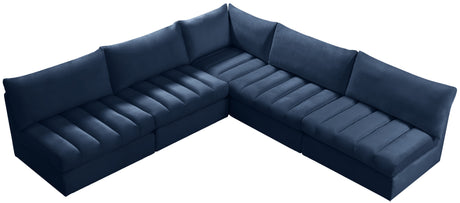 Jacob - Modular Sectional 5 Piece - Navy - Fabric - Modern & Contemporary - Home Elegance USA