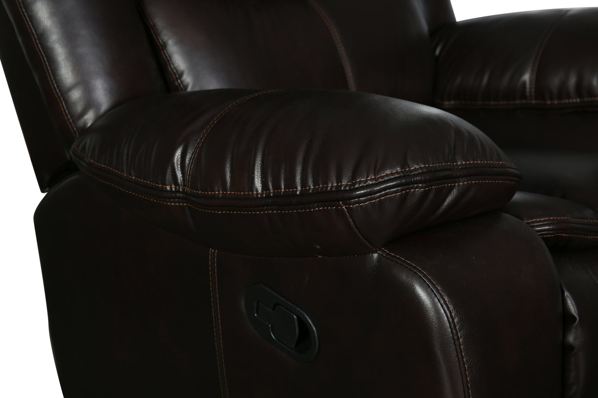 Global United Transitional Leather-Air Reclining Sofa Home Elegance USA