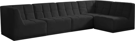 Relax - Modular Sectional 5 Piece - Black - Fabric - Home Elegance USA