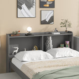 Full Bed with Bookcase,Twin Trundle,Drawers,Gray Home Elegance USA