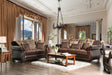 Franklin - Sofa & Loveseat - Dark Brown / Tan