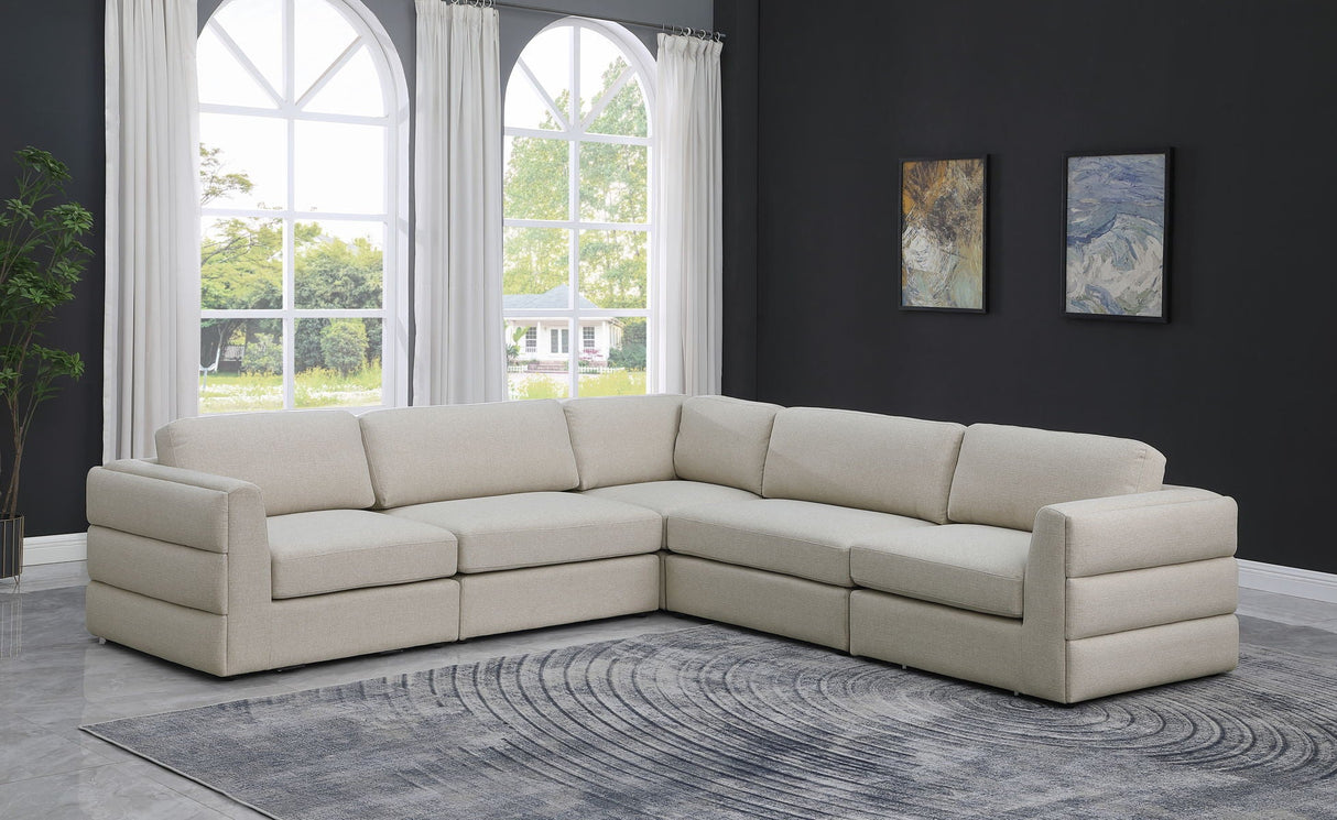 Beckham - Modular Sectional 5 Piece - Beige - Modern & Contemporary - Home Elegance USA