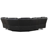 Modern Faux Leather Manual Reclining with Center Console with LED Light Strip,Living Room Furniture Set,PU Symmetrical Couch with 2 Cup Holders and Storage for Living room,Black - Home Elegance USA