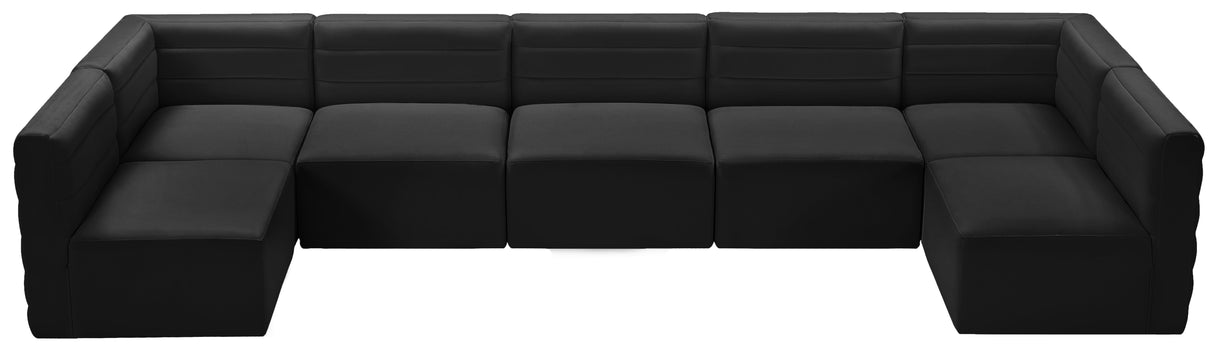 Quincy - Modular Sectional 7 Piece - Black - Fabric - Home Elegance USA