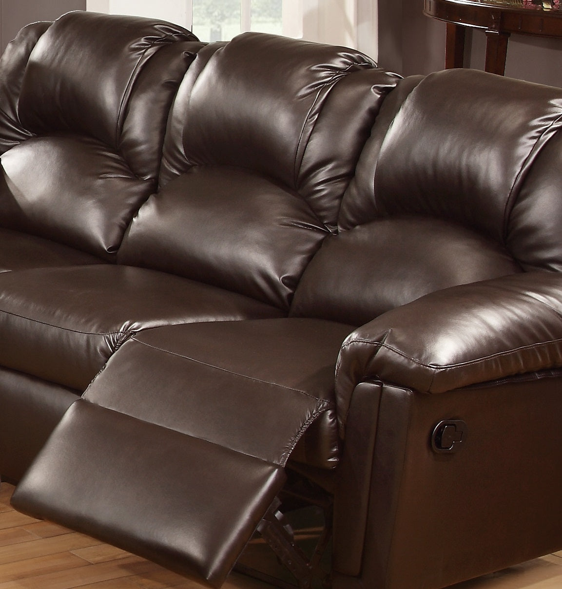 Motion Sofa 1pc Couch Living Room Furniture Brown Bonded Leather Home Elegance USA