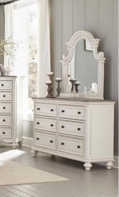 Homelegance - Baylesford Dresser With Mirror In Antique White - 1624W-Dm