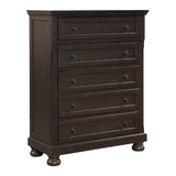 Traditional Design Bedroom Furniture 1pc Chest of 5x Drawers Grayish Brown Finish Wooden Furniture - Home Elegance USA