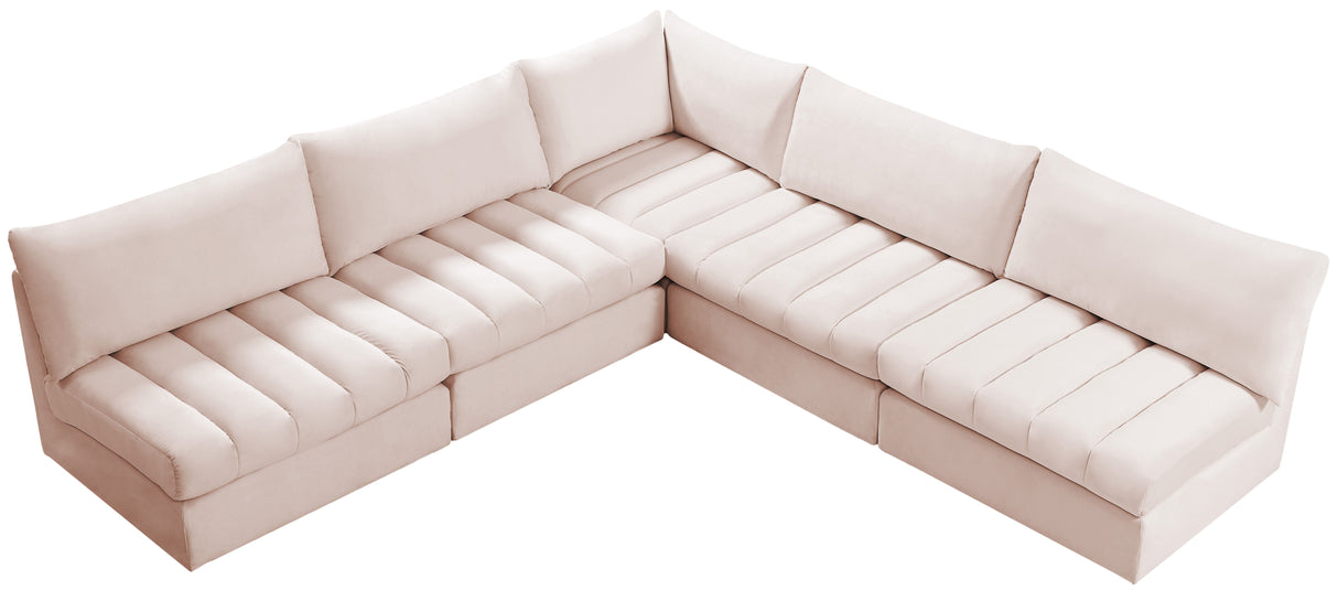 Jacob - Modular Sectional 5 Piece - Pink - Home Elegance USA