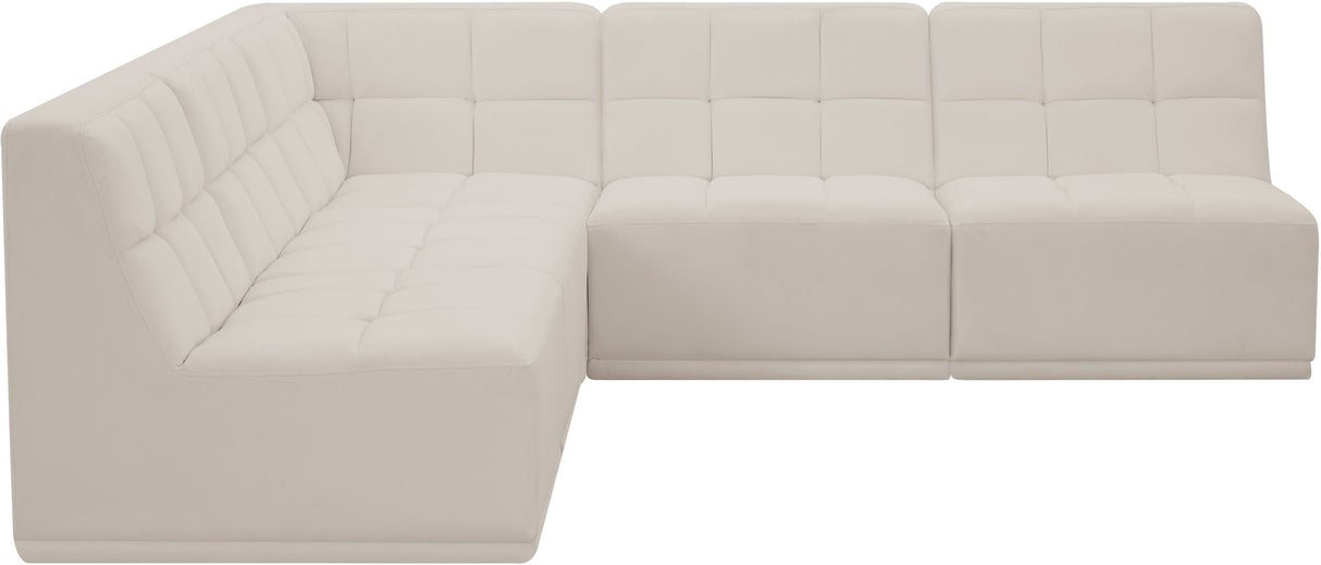 Relax - Modular Sectional 5 Piece - Cream - Home Elegance USA