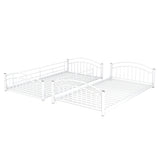 Twin Over Twin Metal Bunk Bed With Slide,Kids House Bed White - Home Elegance USA