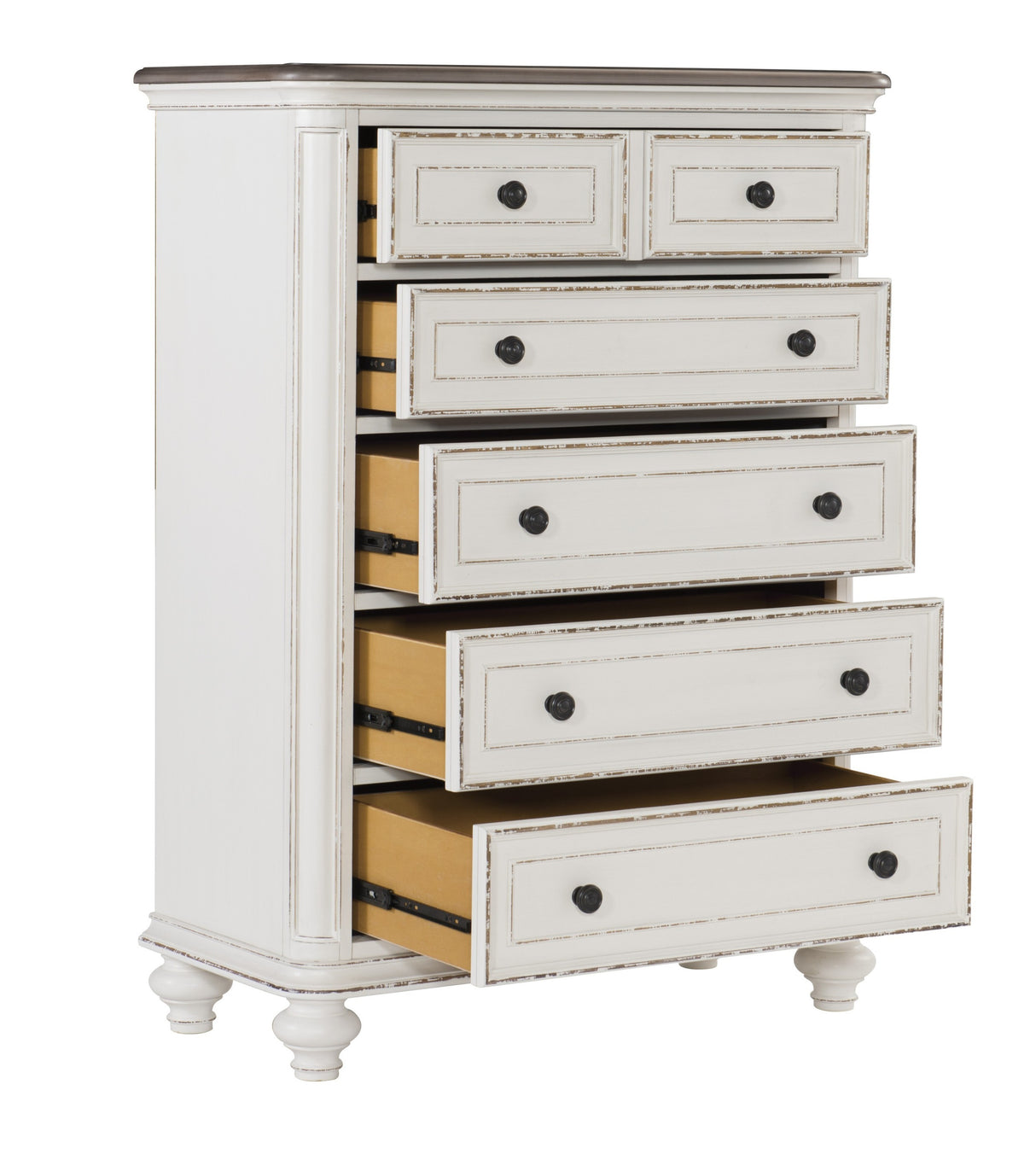 Traditional Design 1pc Chest of Drawers Storage Dark Finished Knobs Wooden Bedroom Furniture - Home Elegance USA