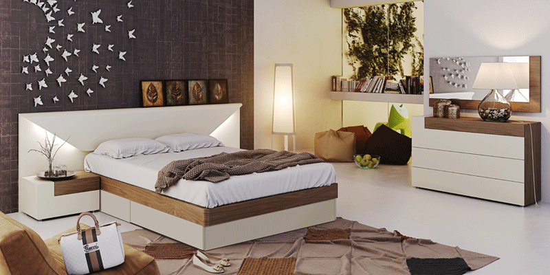 Esf Furniture - Elena 5 Piece Bedroom Queen With Storage Bed Set In Walnut - Elenastoragekitq.S-5Set