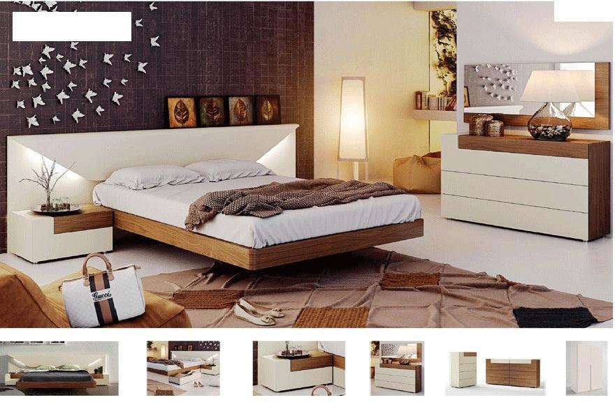 Esf Furniture - Elena 3 Piece Bedroom Eastern King Bed Set In Walnut - Elenabedks-3Set