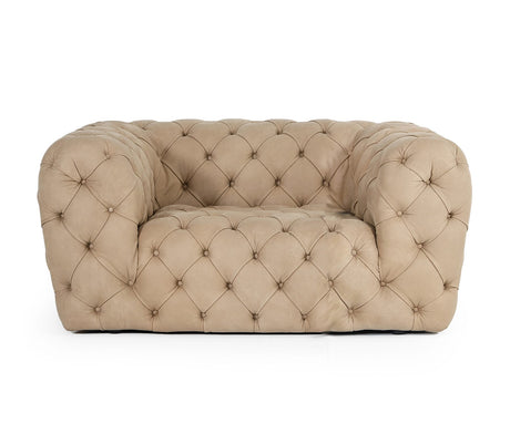 Vig Furniture Lamod Italia Ellington - Italian Beige Nubuck Leather Accent Chair