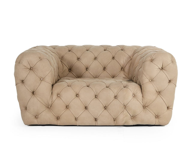 Vig Furniture Lamod Italia Ellington - Italian Beige Nubuck Leather Accent Chair