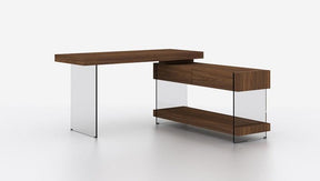 Elm Modern Desk In Warm Walnut Veneer - 178852 | J&M