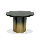 Vig Furniture Modrest Elmira - Glam Black Ash + Gradient Stainless Steel Round Dining Table